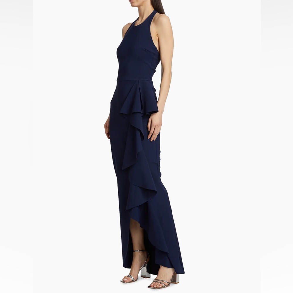 Chiara Boni La Petite Robe Thomas Ruffled Halter Gown NWT Size 8 - Picture 3 of 8